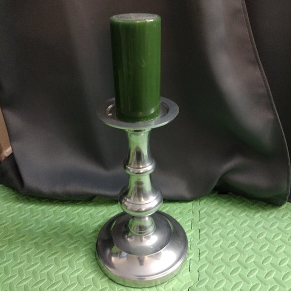 IHI Solid Silver Toned Candlestick - Picture 1 of 4